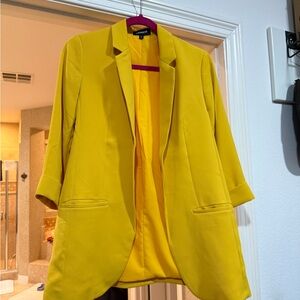 Express Bright Yellow Open-Front Blazer
